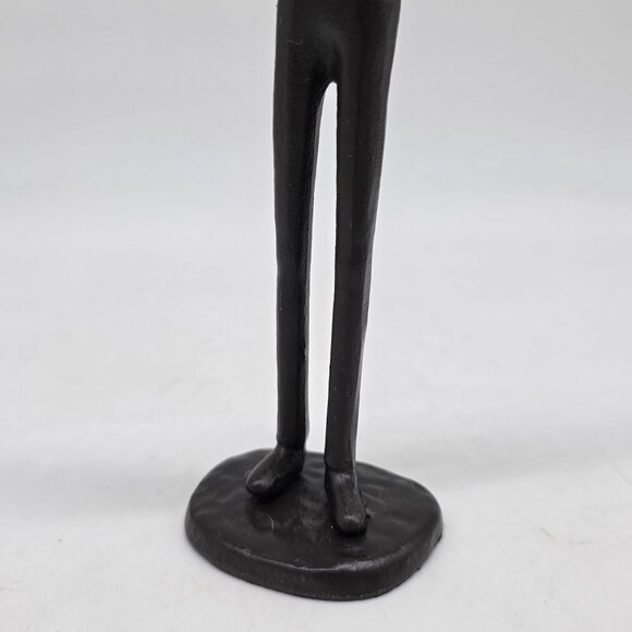 Modern Black Metal Sculpture Of Parent Father Holding Child 7.5" Tall - Picture 3 of 10